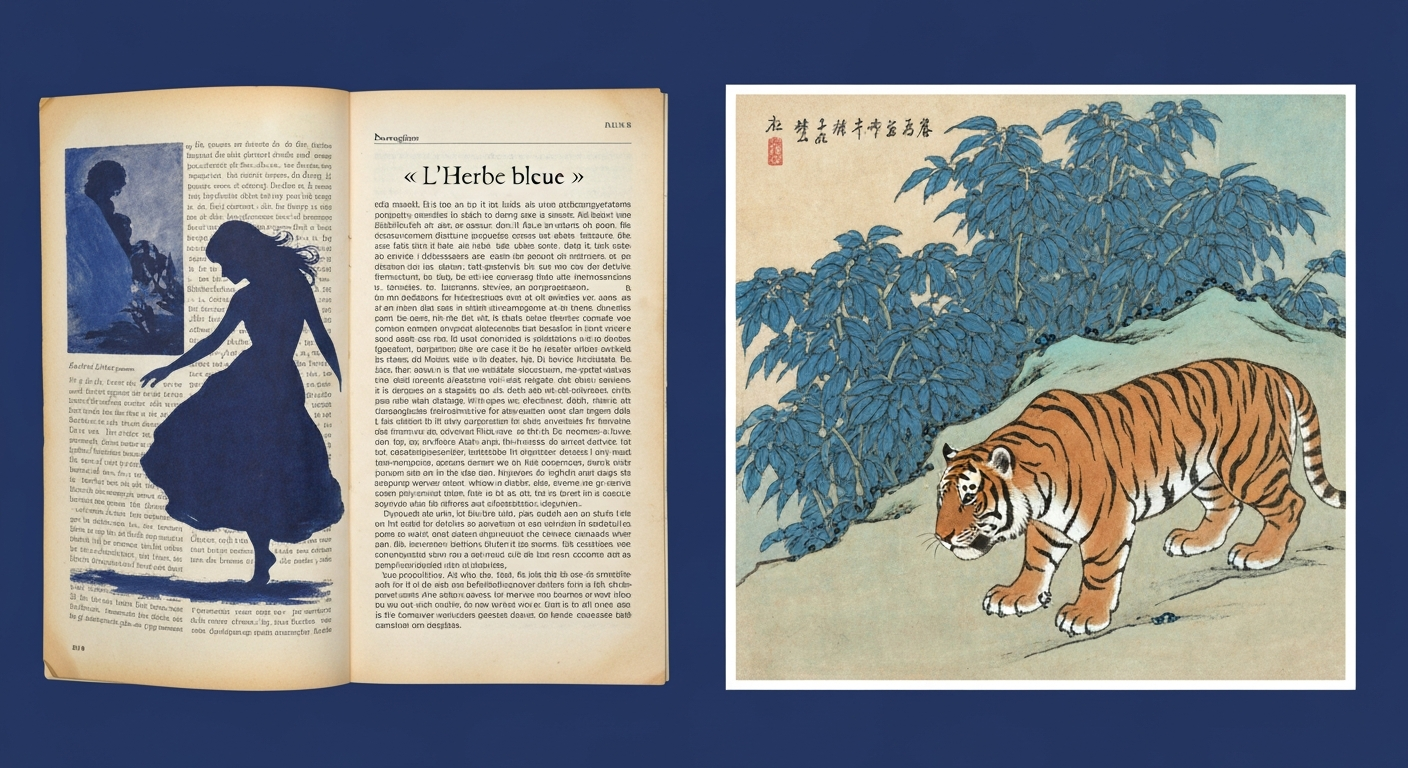 L'âne et le tigre, L'Herbe Bleue : comment trouver l'auteur